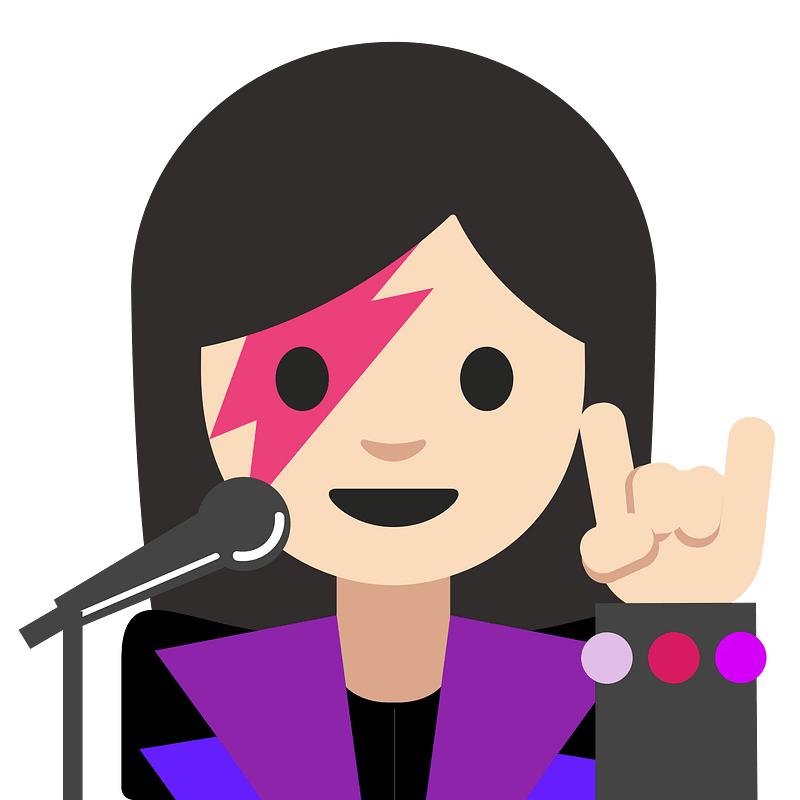 Emoji U1f469 1F3fb 200D 1F3a4