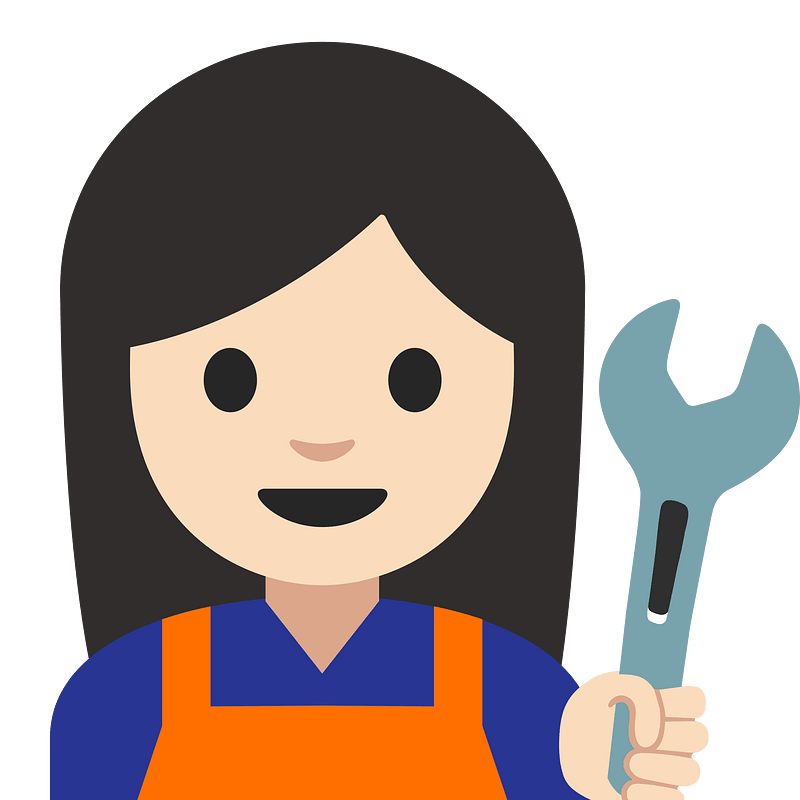 Emoji U1f469 1F3fb 200D 1F527
