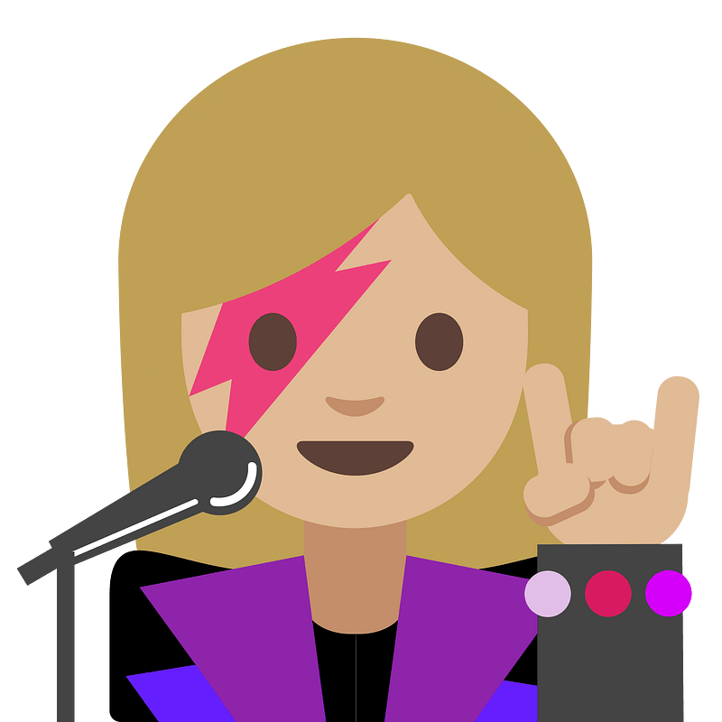 Emoji U1f469 1F3fc 200D 1F3a4