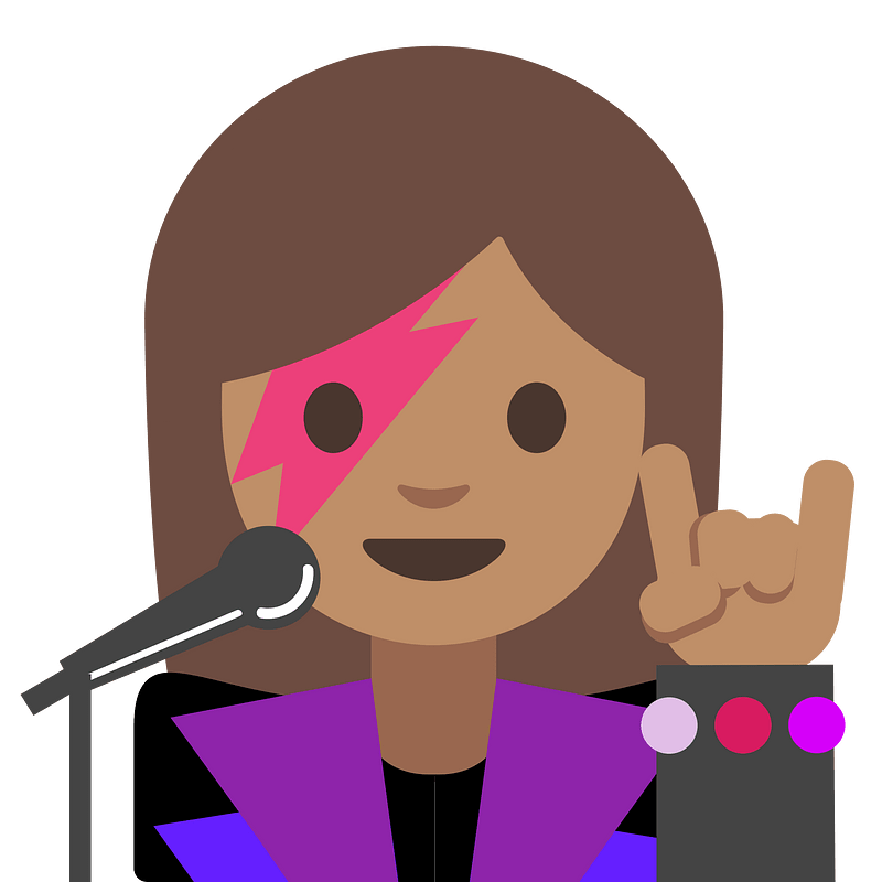 Emoji U1f469 1F3fd 200D 1F3a4