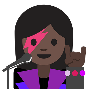 Emoji U1f469 1F3ff 200D 1F3a4