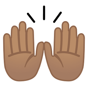 Noto Emoji Oreo 1F64c 1F3fd