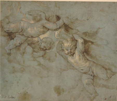 Three putti in the clouds, Peter Paul Rubens, between 1600 and 1640