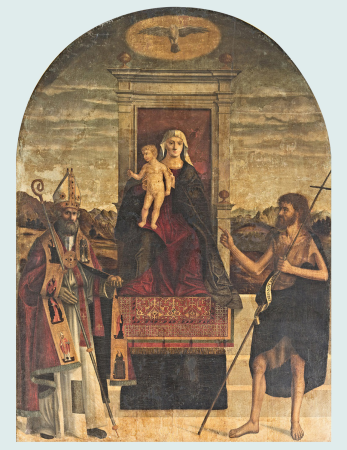 Madonna enthroned with saints Nicholas of Bari and John the Baptist, Benedetto Carpaccio