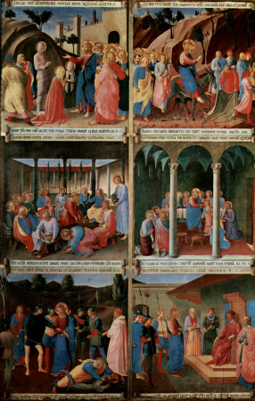 Picture cycle of scenes from the life of Christ for a cupboard for storing silver dishes, sequence of scenes, Fra Angelico, circa 1450