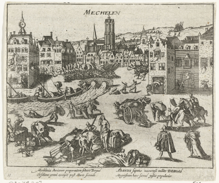 Plundering van Mechelen, 1572, RP-P-OB-79.207, Frans Hogenberg, between 1613 and 1615