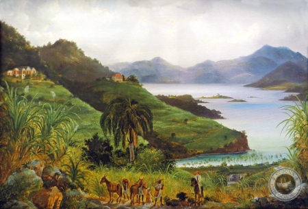 An Overview of the Abraham’s Fancy plantation on St. Jan circa 1852, by Fritz Melbye, before 1869