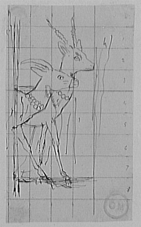 Study of two ibex, after Buffon, Gustave Moreau, between 1850 and 1895