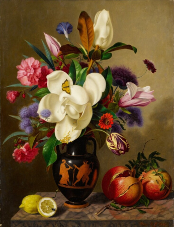 A bouquet of assorted flowers in an Athenian red-figure amphora, Adolf Senff