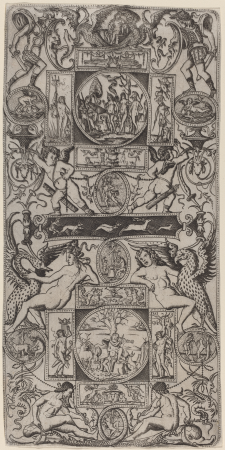 Ornament Panel with Orpheus and the Judgment of Paris, circa 1507