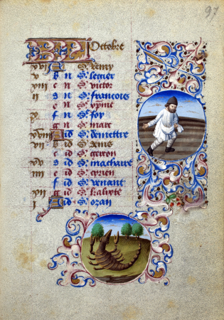 Folio 097r from the Book of Hours of Simon de Varie - KB 74 G37a, 1455