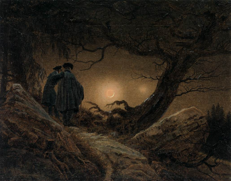 Two men contemplating the Moon, Caspar David Friedrich, between 1819 and 1820