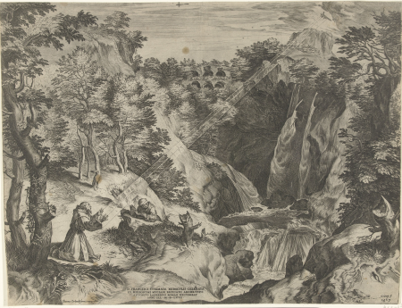 Franciscus ontvangt de stigmata, RP-P-BI-6529, Cornelis Cort, 1567 en/of 1602