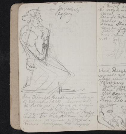 Diary notes, continued from sheet 1, as well as f.n. light and color observations, Jens Adolf Jerichau, 1910