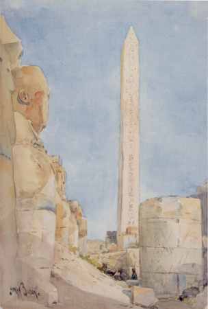 Henry A. Bacon - 'Obelisk--Karnak in 1900', watercolor over graphite by Henry A. Bacon, 1900, Henry Bacon