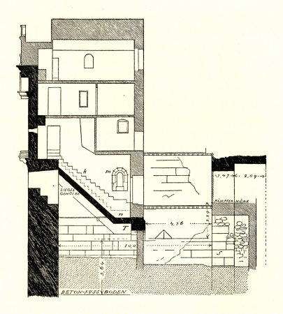 Fig 029 Porta Aurea - Schnitt durch die Treppe, George Niemann, between 1904 and 1910