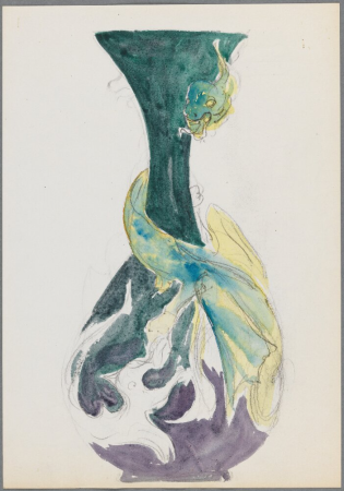 Two Sketches for Vases with Sea Monsters, Alf Wallander, between 1894 and 1898