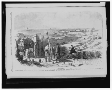 Manassas Junction, looking towards Bull Run and Centreville, (...) - from a sketch by our special artist, Mr. Forbes. LCCN00652201, Frank Leslie, 12 April 1862