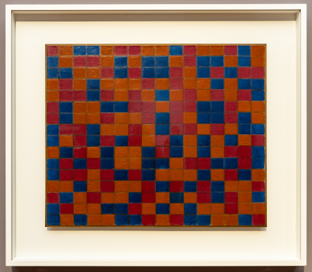 Grid combination 8: Checkerboard composition with dark colors, Piet Mondrian, 1919