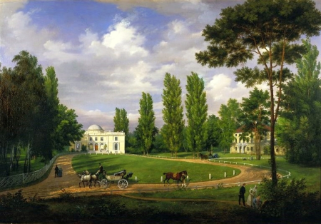 View of the Natolin Palace from the courtyard, Wincenty Kasprzycki, before 1834