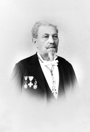 Reproduction of a portrait of the illusionist Fructuós Canonge, Antoni Esplugas i Puig, between 1880 and 1890