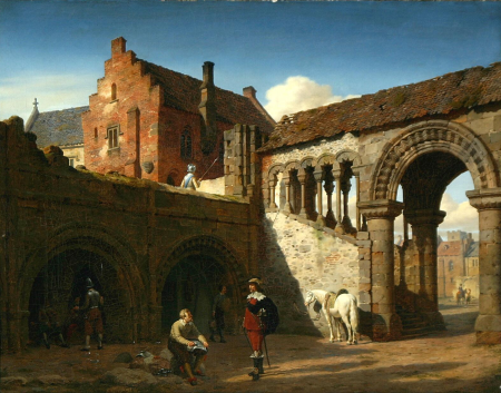 King Christian IV of Denmark is visiting the armour maker., Heinrich Hansen, between 1839 and 1890