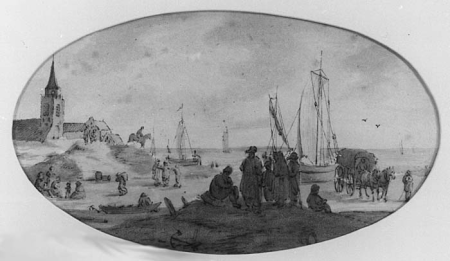 Beach View in Scheveningen, Anthonie Willem Hendrik Nolthenius de Man, between 1810 and 1842