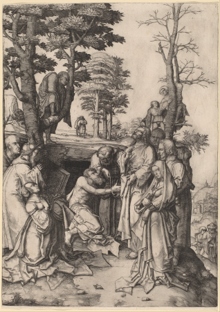 The Raising of Lazarus, Lucas van Leyden, in or before 1508