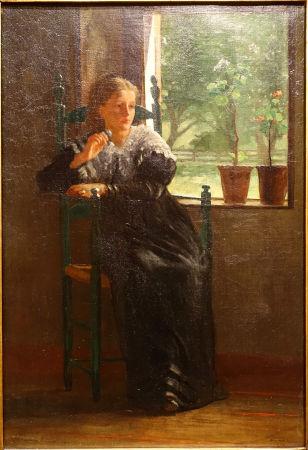 At the Window, by Winslow Homer, American, 1872, oil on canvas - Princeton University Art Museum - DSC06935