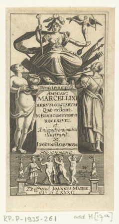 Titelpagina van Rerum Gestarum van Ammianus Marcellinus Rervm Gestarvm quae extant (titel op object), RP-P-1935-261, 1632