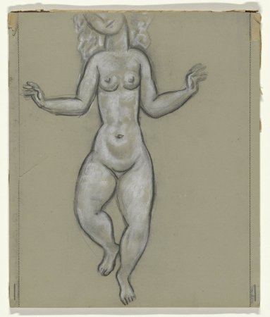 Schetsblad met dansende naakte vrouw, RP-T-1960-303, Leo Gestel, between 1891 and 1941