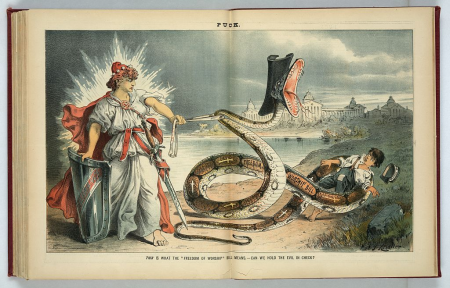 This is what the "freedom of worship" bill means - can we hold the evil in check? LCCN2011661820, 1885