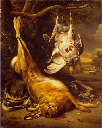 Dead Hare and Partridges, Jan Weenix, 1702