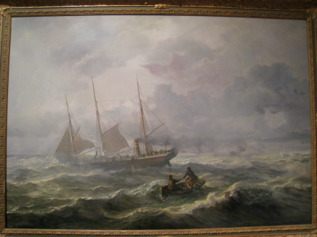 Salvage of an empty lifeboat, Johan Jacob Bennetter, 1863