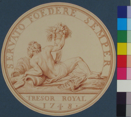 Design for a Token: Trésor Royal 1748, Edmé Bouchardon