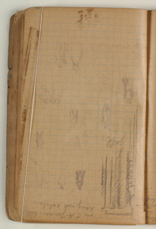 Frame studies and figure sketches, as well as notes, Niels Larsen Stevns, 1906