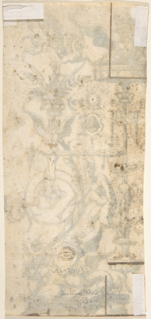 Grotesque with a Female Figure (Minerva?) in a Temple-like Structure with a Cupola, Agostino Veneziano, 1540 after