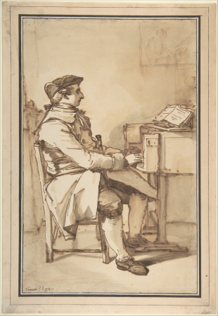 Man Seated at a Keyboard Instrument, François-André Vincent, 1774