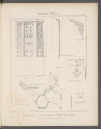 Examples of antient pulpits existing in England: selected and drawn form sketches and measurement taken on the spot, with descriptive letter-press, Francis Thomas Dollman