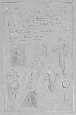 Study sheet and registration, Gustave Moreau, between 1850 and 1895