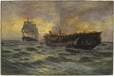 Engagement between the U.S. Frigate "Constitution" and H.M.S. "Java", Carlton Theodore Chapman, 1897