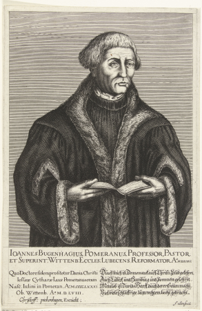 Portret van Johannes Bugenhagen, RP-P-OB-26.335, Frans Allen, between 1647 and 1685