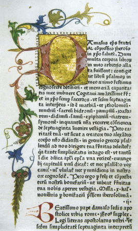 Hieronymus Stridonensis Epistolae Initiale (Isny), by 1469