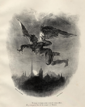 Mephistopheles in the air, Eugène Delacroix, 1827