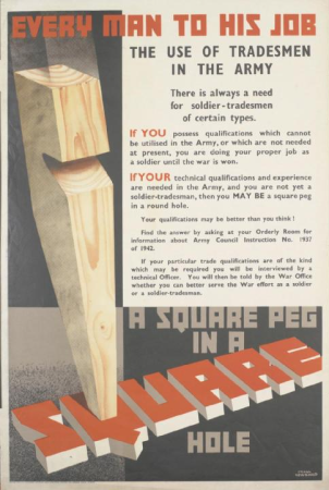 A Square Peg in a Square Hole Art.IWMPST14615, Frank Newbould, between 1939 and 1945