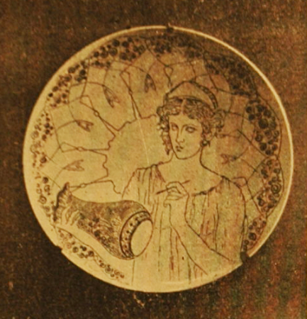 Prato com moça e jarro representando a cerâmica, Eliseu Visconti, 1901