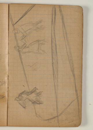 Sketches of dancing couple in a grid of lines, Niels Larsen Stevns, 1906