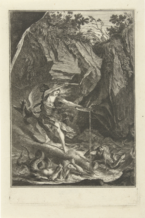 Glaucus en Scylla, RP-P-OB-50.257, Franz Ertinger, between 1650 and 1710