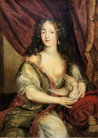 Portrait of a lady with a dove in her hands, Johann Heinrich Tischbein, um 1760/70