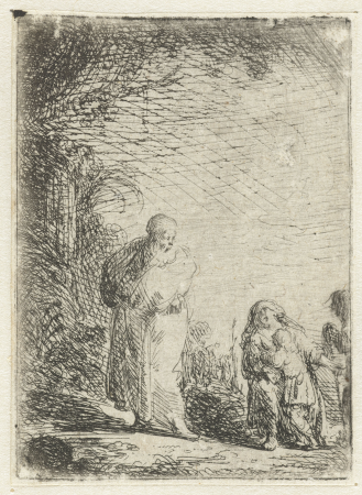 Abraham verdrijft Hagar en Ismaël, RP-P-OB-58, Jan Lievens, between 1625 and 1674